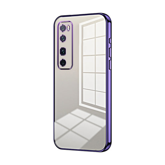 Huawei nova 7 Pro Transparent Fine Hole Phone Case - Crystal Clear Vacuum Plating, Anti-Fingerprint, Shock-Absorbing TPU Frame