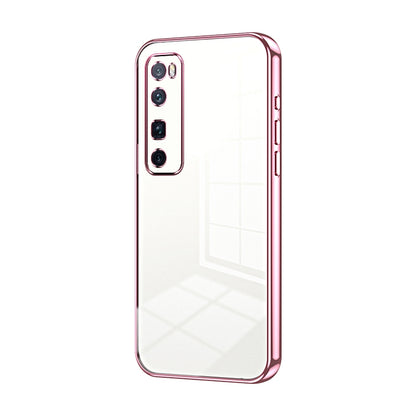 Huawei nova 7 Pro Transparent Fine Hole Phone Case - Crystal Clear Vacuum Plating, Anti-Fingerprint, Shock-Absorbing TPU Frame