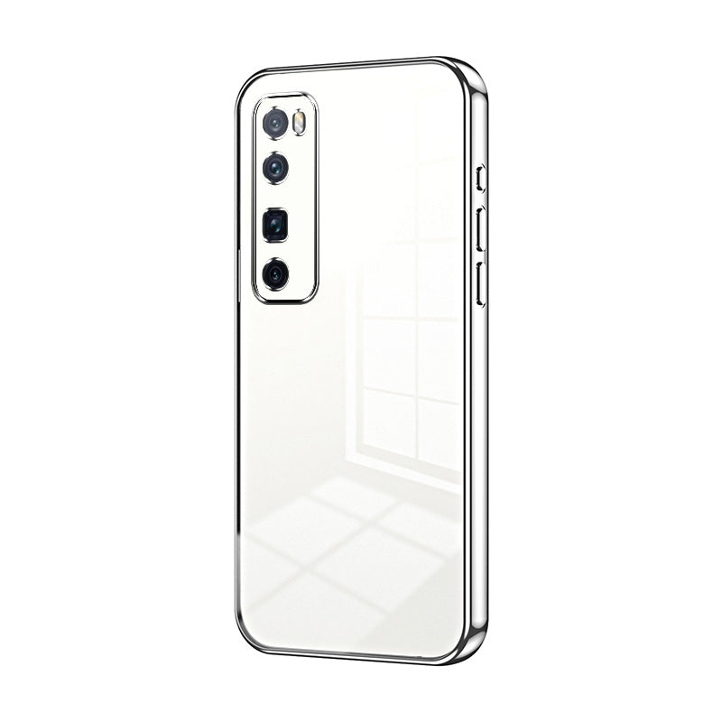 Huawei nova 7 Pro Transparent Fine Hole Phone Case - Crystal Clear Vacuum Plating, Anti-Fingerprint, Shock-Absorbing TPU Frame
