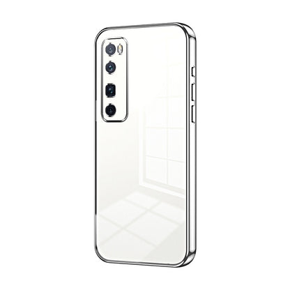 Huawei nova 7 Pro Transparent Fine Hole Phone Case - Crystal Clear Vacuum Plating, Anti-Fingerprint, Shock-Absorbing TPU Frame