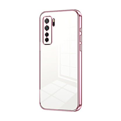 Huawei nova 7 SE Transparent Fine Hole Phone Case - Crystal Clear Vacuum Plating, Anti-Fingerprint, Shock-Absorbing TPU Frame