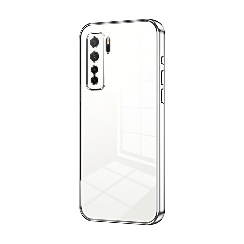 Huawei nova 7 SE Transparent Fine Hole Phone Case - Crystal Clear Vacuum Plating, Anti-Fingerprint, Shock-Absorbing TPU Frame