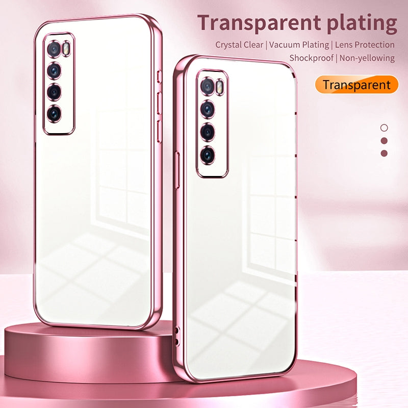 Huawei nova 7 Transparent Fine Hole Phone Case - Crystal Clear Vacuum Plating, Anti-Fingerprint, Shock-Absorbing TPU Frame