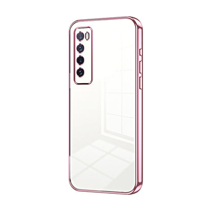 Huawei nova 7 Transparent Fine Hole Phone Case - Crystal Clear Vacuum Plating, Anti-Fingerprint, Shock-Absorbing TPU Frame