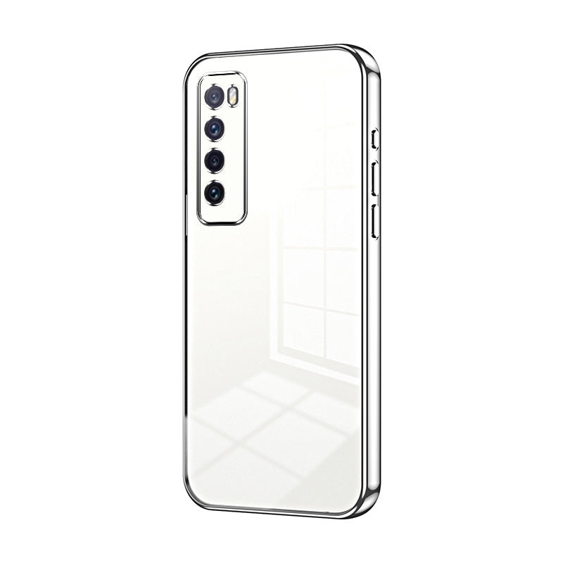 Huawei nova 7 Transparent Fine Hole Phone Case - Crystal Clear Vacuum Plating, Anti-Fingerprint, Shock-Absorbing TPU Frame