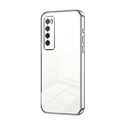 Huawei nova 7 Transparent Fine Hole Phone Case - Crystal Clear Vacuum Plating, Anti-Fingerprint, Shock-Absorbing TPU Frame