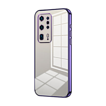 Huawei P40 Pro+ Transparent Fine Hole Phone Case - Crystal Clear Vacuum Plating, Anti-Fingerprint, Shock-Absorbing TPU Frame