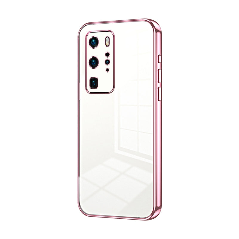 Huawei P40 Pro Transparent Fine Hole Phone Case - Crystal Clear Vacuum Plating, Anti-Fingerprint, Shock-Absorbing TPU Frame