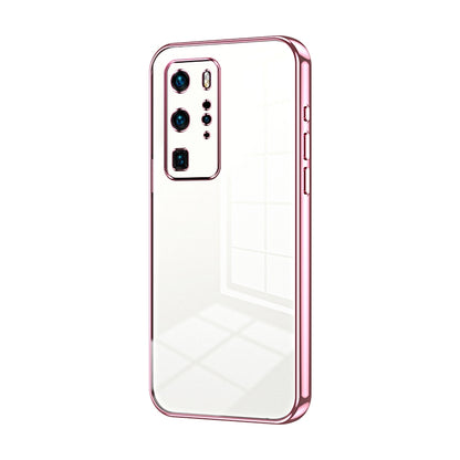 Huawei P40 Pro Transparent Fine Hole Phone Case - Crystal Clear Vacuum Plating, Anti-Fingerprint, Shock-Absorbing TPU Frame
