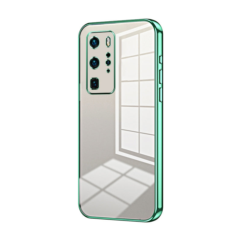 Huawei P40 Pro Transparent Fine Hole Phone Case - Crystal Clear Vacuum Plating, Anti-Fingerprint, Shock-Absorbing TPU Frame