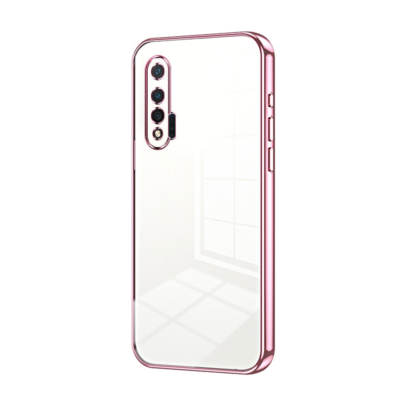 Huawei nova 6 Transparent Fine Hole Phone Case - Crystal Clear Vacuum Plating, Anti-Fingerprint, Shock-Absorbing TPU Frame