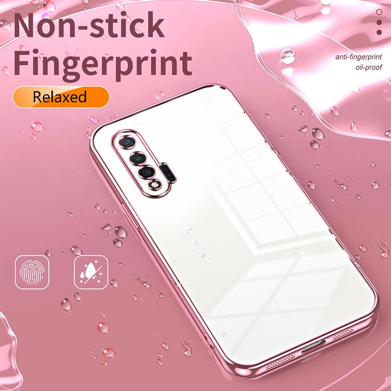 Huawei nova 6 Transparent Fine Hole Phone Case - Crystal Clear Vacuum Plating, Anti-Fingerprint, Shock-Absorbing TPU Frame