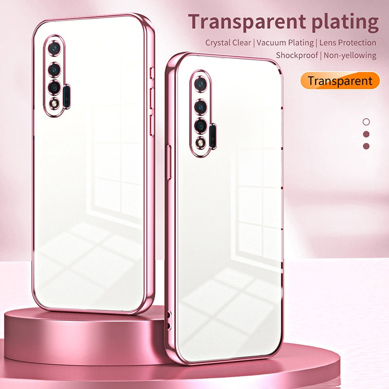 Huawei nova 6 Transparent Fine Hole Phone Case - Crystal Clear Vacuum Plating, Anti-Fingerprint, Shock-Absorbing TPU Frame