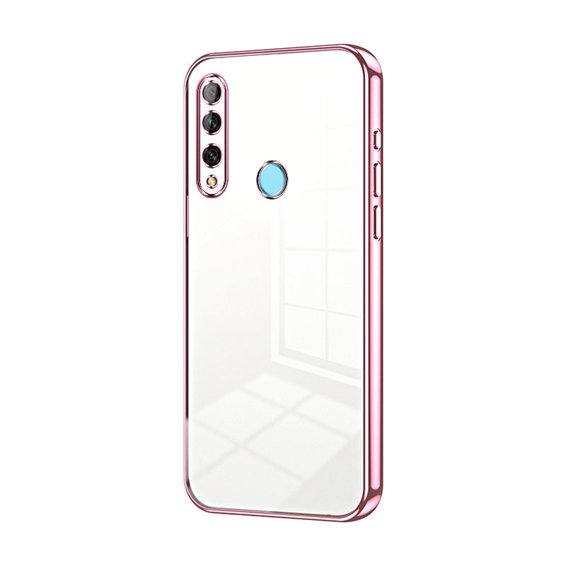 Huawei Enjoy 10 Plus Transparent Fine Hole Phone Case - Crystal Clear Vacuum Plating, Anti-Fingerprint, Shock-Absorbing TPU Frame
