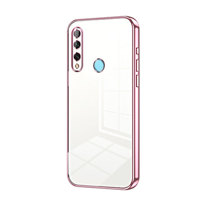 Huawei Enjoy 10 Plus Transparent Fine Hole Phone Case - Crystal Clear Vacuum Plating, Anti-Fingerprint, Shock-Absorbing TPU Frame