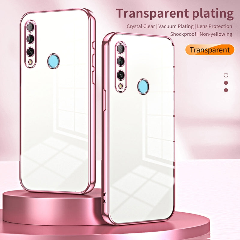 Huawei P Smart Z Transparent Fine Hole Phone Case - Crystal Clear Vacuum Plating, Anti-Fingerprint, Shock-Absorbing TPU Frame
