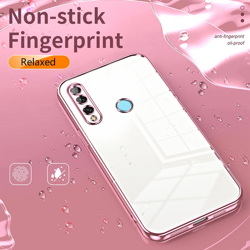 Huawei P Smart Z Transparent Fine Hole Phone Case - Crystal Clear Vacuum Plating, Anti-Fingerprint, Shock-Absorbing TPU Frame