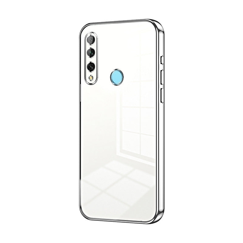 Huawei Enjoy 10 Plus Transparent Fine Hole Phone Case - Crystal Clear Vacuum Plating, Anti-Fingerprint, Shock-Absorbing TPU Frame