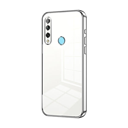 Huawei Enjoy 10 Plus Transparent Fine Hole Phone Case - Crystal Clear Vacuum Plating, Anti-Fingerprint, Shock-Absorbing TPU Frame
