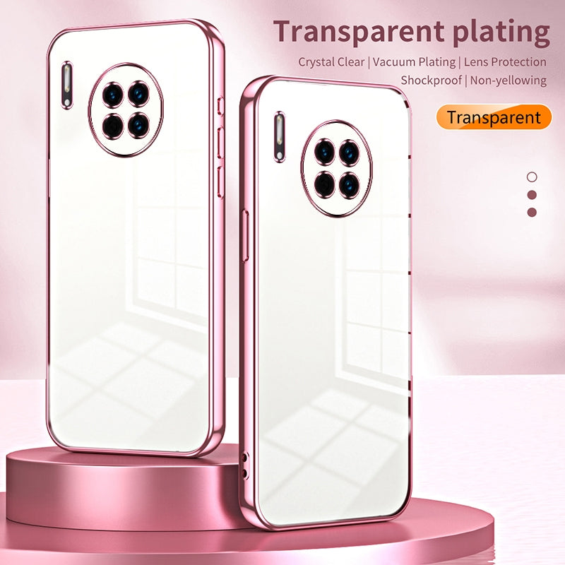 Huawei Mate 30 Transparent Fine Hole Phone Case - Crystal Clear Vacuum Plating, Anti-Fingerprint, Shock-Absorbing TPU Frame