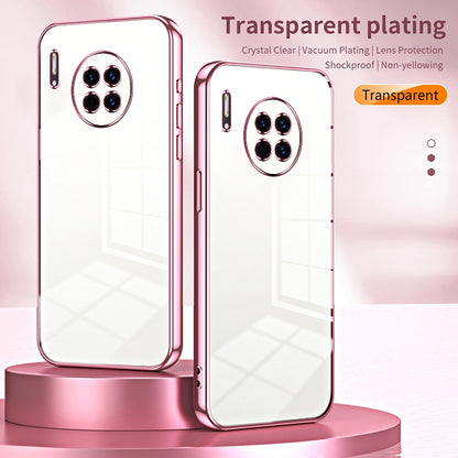 Huawei Mate 30 Transparent Fine Hole Phone Case - Crystal Clear Vacuum Plating, Anti-Fingerprint, Shock-Absorbing TPU Frame
