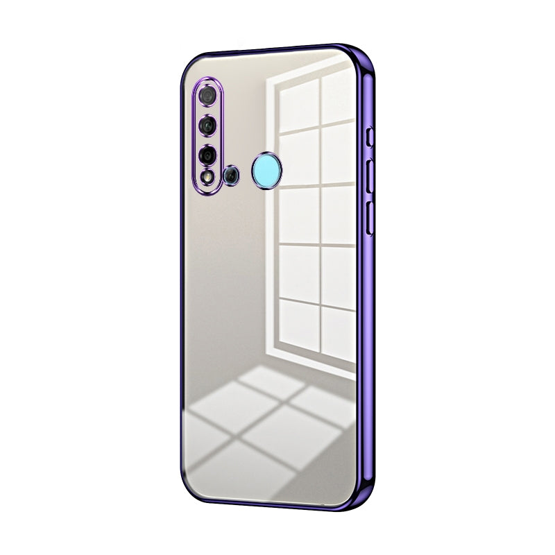 Huawei P20 lite 2019 Transparent Fine Hole Phone Case - Crystal Clear Vacuum Plating, Anti-Fingerprint, Shock-Absorbing TPU Frame