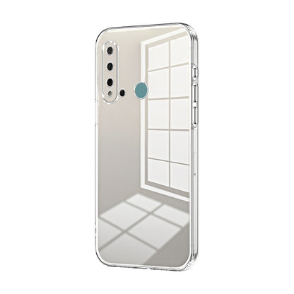 Huawei nova 5i Transparent Fine Hole Phone Case - Crystal Clear Vacuum Plating, Anti-Fingerprint, Shock-Absorbing TPU Frame