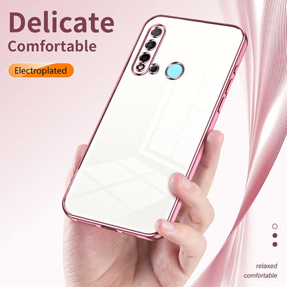 Huawei nova 5i Transparent Fine Hole Phone Case - Crystal Clear Vacuum Plating, Anti-Fingerprint, Shock-Absorbing TPU Frame