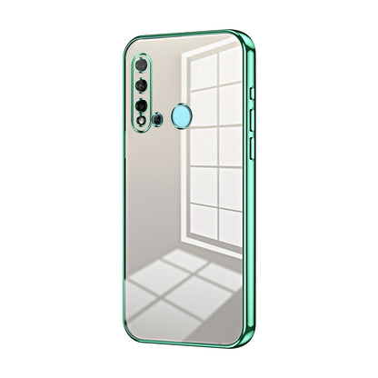 Huawei nova 5i Transparent Fine Hole Phone Case - Crystal Clear Vacuum Plating, Anti-Fingerprint, Shock-Absorbing TPU Frame