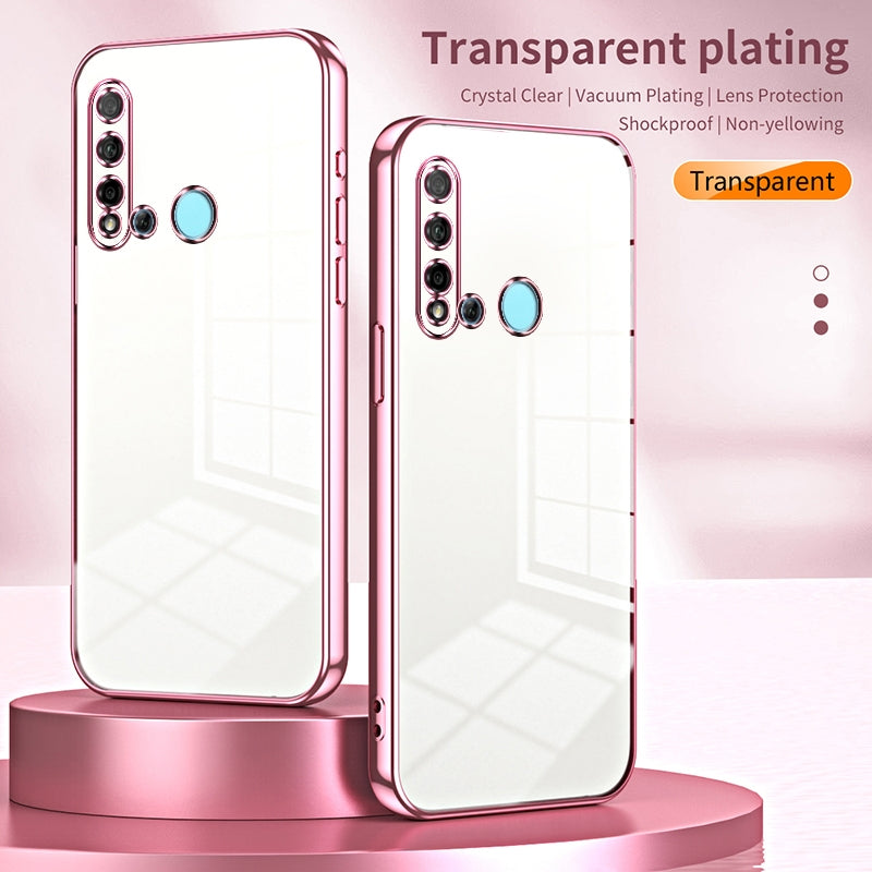 Huawei P20 lite 2019 Transparent Fine Hole Phone Case - Crystal Clear Vacuum Plating, Anti-Fingerprint, Shock-Absorbing TPU Frame