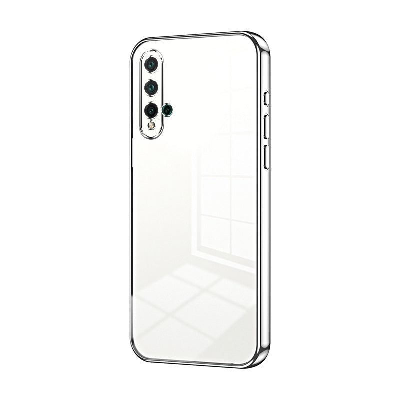 Huawei nova 5 Transparent Fine Hole Phone Case - Crystal Clear Vacuum Plating, Anti-Fingerprint, Shock-Absorbing TPU Frame