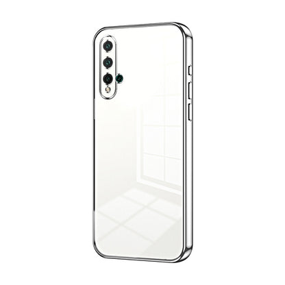 Huawei nova 5 Transparent Fine Hole Phone Case - Crystal Clear Vacuum Plating, Anti-Fingerprint, Shock-Absorbing TPU Frame