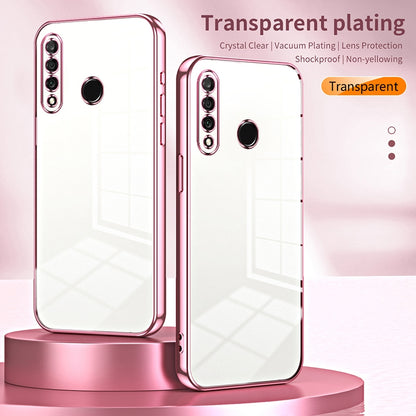 Huawei nova 4e Transparent Fine Hole Phone Case - Crystal Clear Vacuum Plating, Anti-Fingerprint, Shock-Absorbing TPU Frame