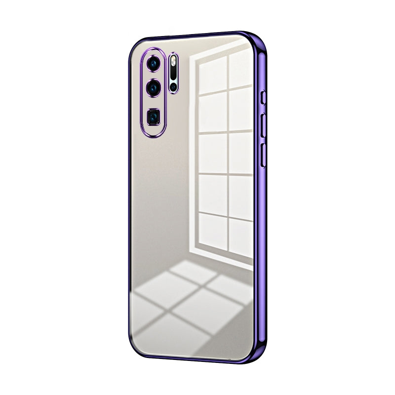 Huawei P30 Pro Transparent Fine Hole Phone Case - Crystal Clear Vacuum Plating, Anti-Fingerprint, Shock-Absorbing TPU Frame