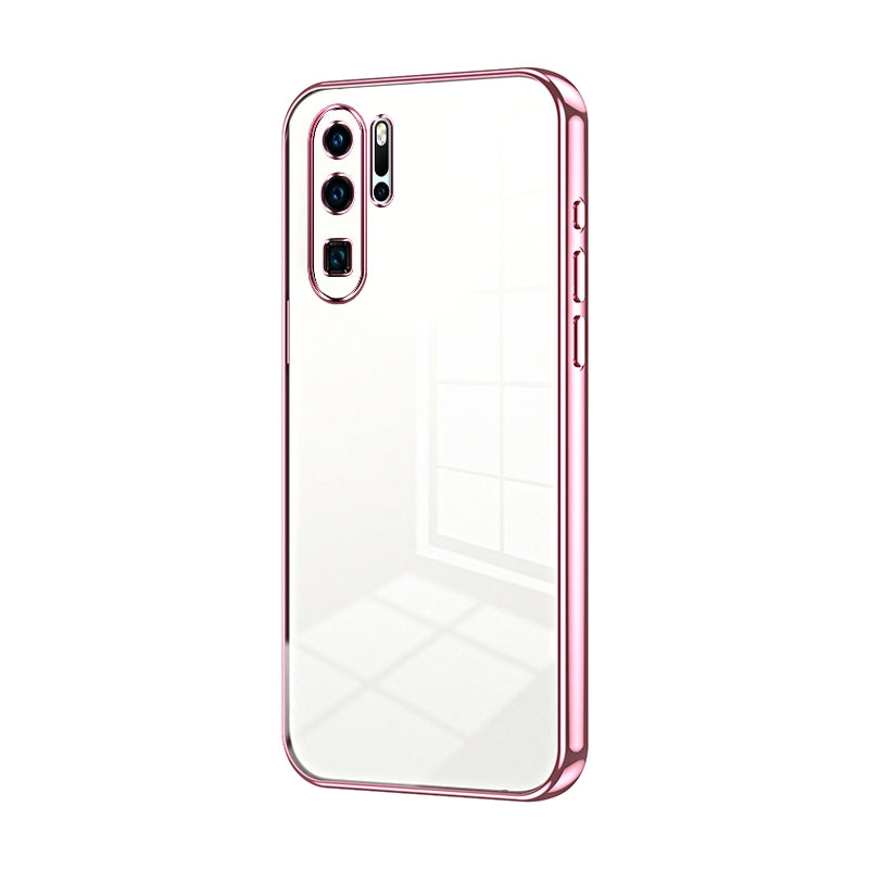 Huawei P30 Pro Transparent Fine Hole Phone Case - Crystal Clear Vacuum Plating, Anti-Fingerprint, Shock-Absorbing TPU Frame