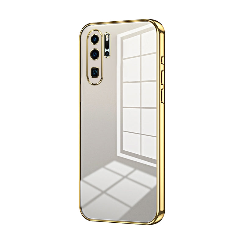 Huawei P30 Pro Transparent Fine Hole Phone Case - Crystal Clear Vacuum Plating, Anti-Fingerprint, Shock-Absorbing TPU Frame