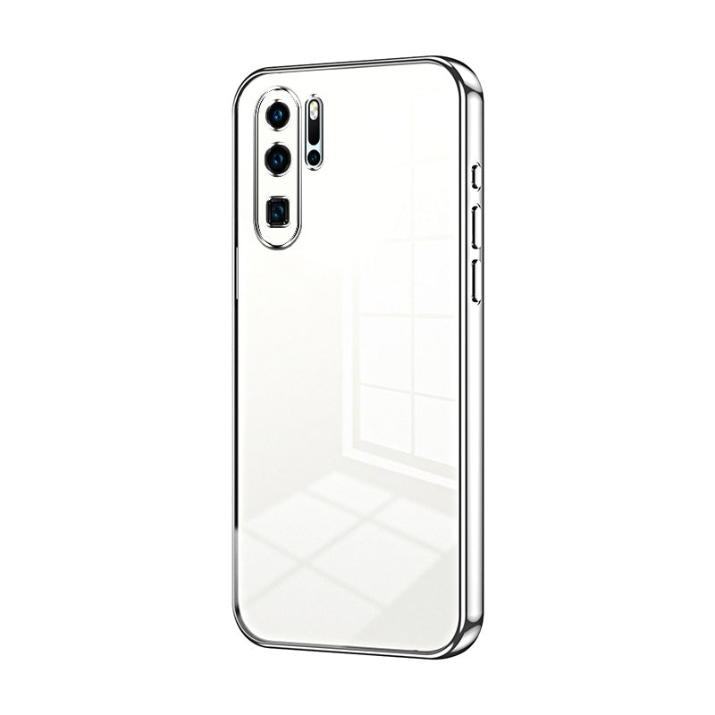 Huawei P30 Pro Transparent Fine Hole Phone Case - Crystal Clear Vacuum Plating, Anti-Fingerprint, Shock-Absorbing TPU Frame