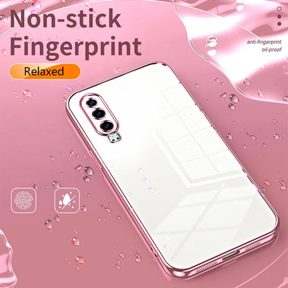 Huawei P30 Transparent Fine Hole Phone Case - Crystal Clear Vacuum Plating, Anti-Fingerprint, Shock-Absorbing TPU Frame