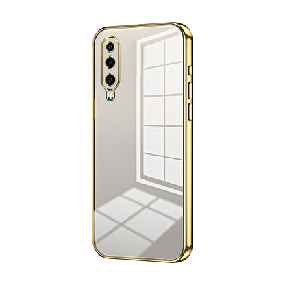 Huawei P30 Transparent Fine Hole Phone Case - Crystal Clear Vacuum Plating, Anti-Fingerprint, Shock-Absorbing TPU Frame