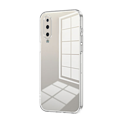 Huawei P30 Transparent Fine Hole Phone Case - Crystal Clear Vacuum Plating, Anti-Fingerprint, Shock-Absorbing TPU Frame