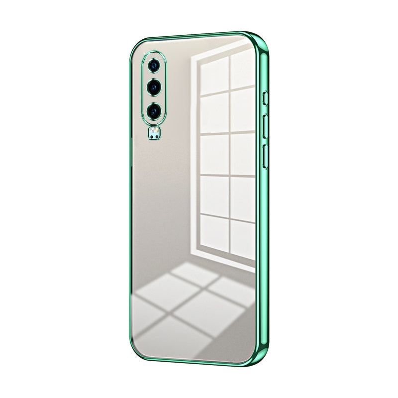 Huawei P30 Transparent Fine Hole Phone Case - Crystal Clear Vacuum Plating, Anti-Fingerprint, Shock-Absorbing TPU Frame