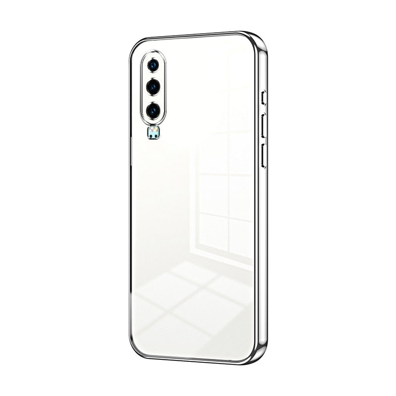 Huawei P30 Transparent Fine Hole Phone Case - Crystal Clear Vacuum Plating, Anti-Fingerprint, Shock-Absorbing TPU Frame