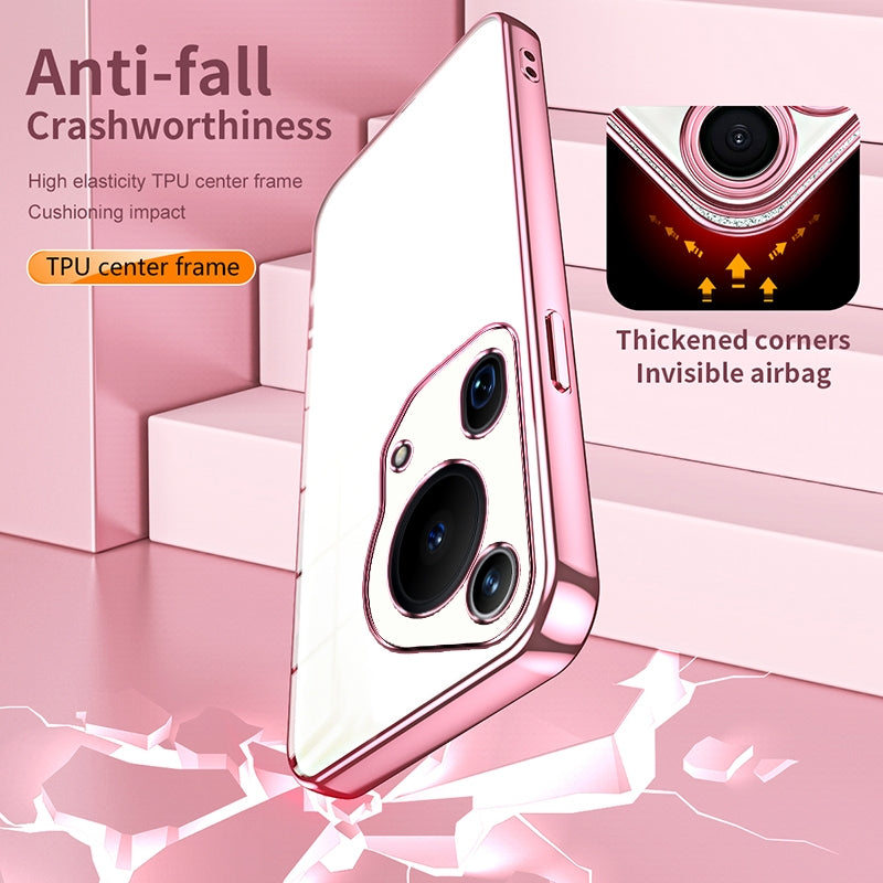 Huawei Pura 70 Ultra Transparent Fine Hole Phone Case - Crystal Clear Vacuum Plating, Anti-Fingerprint, Shock-Absorbing TPU Frame