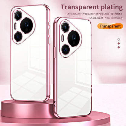 Huawei Pura 70 Pro Transparent Fine Hole Phone Case - Crystal Clear Vacuum Plating, Anti-Fingerprint, Shock-Absorbing TPU Frame