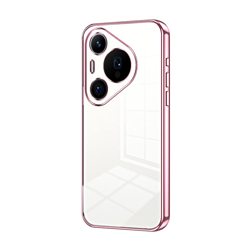 Huawei Pura 70 Pro Transparent Fine Hole Phone Case - Crystal Clear Vacuum Plating, Anti-Fingerprint, Shock-Absorbing TPU Frame