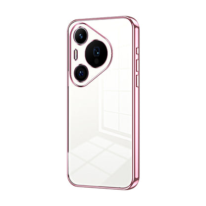 Huawei Pura 70 Pro Transparent Fine Hole Phone Case - Crystal Clear Vacuum Plating, Anti-Fingerprint, Shock-Absorbing TPU Frame