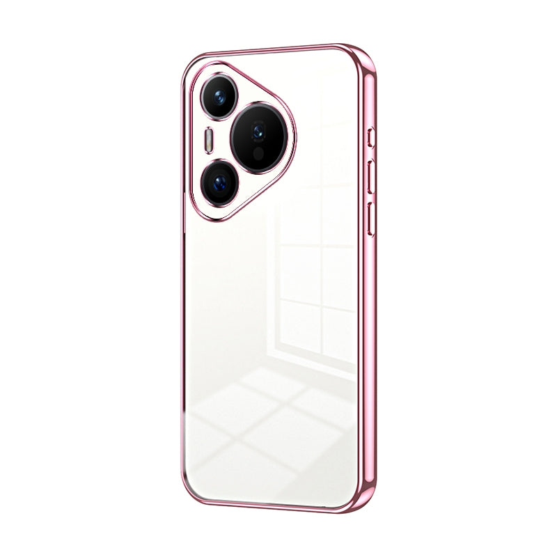 Huawei Pura 70 Transparent Fine Hole Phone Case - Crystal Clear Vacuum Plating, Anti-Fingerprint, Shock-Absorbing TPU Frame