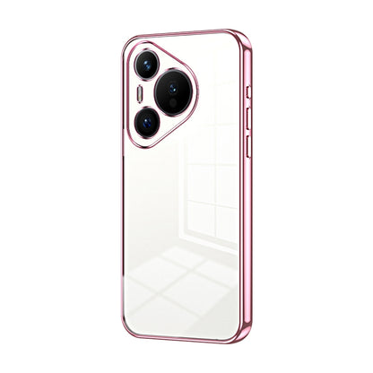 Huawei Pura 70 Transparent Fine Hole Phone Case - Crystal Clear Vacuum Plating, Anti-Fingerprint, Shock-Absorbing TPU Frame