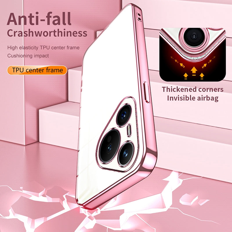 Huawei Pura 70 Transparent Fine Hole Phone Case - Crystal Clear Vacuum Plating, Anti-Fingerprint, Shock-Absorbing TPU Frame