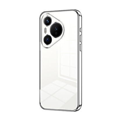 Huawei Pura 70 Transparent Fine Hole Phone Case - Crystal Clear Vacuum Plating, Anti-Fingerprint, Shock-Absorbing TPU Frame